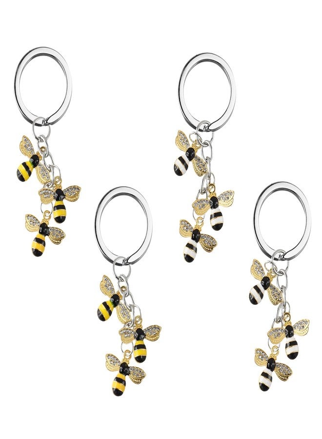 Xorim Bee Keychain 4 PCS, Bees Key Chain Cute, Bee Key Chains for Sister, Women, Dad, Friends, Girls & Teens, Thanksgiving Christmas Birthday Gifts - Image 1